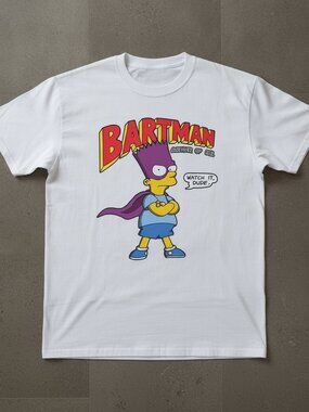 Bartman Graphic T-Shirt, Superhero Cartoon Tee, Funny Yellow Character Shirt